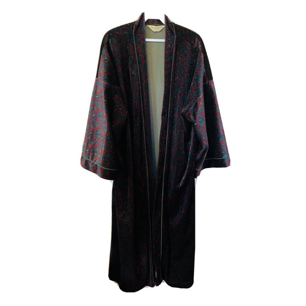 Vintage Christian Dior Velour Paisley Print Bath Robe… Gem